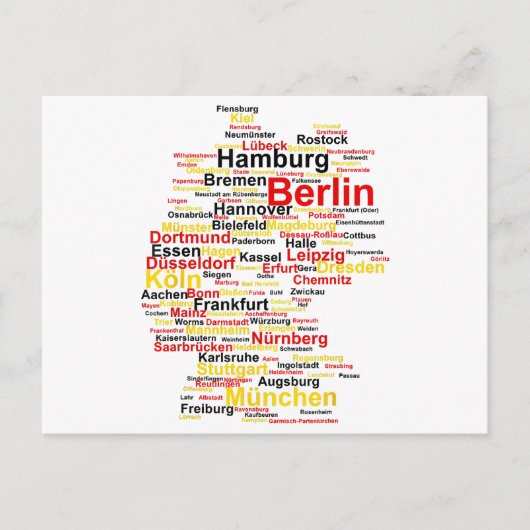 Deutschland Karte Silhouette Städte Flaggen Berlin (Vorderseite)