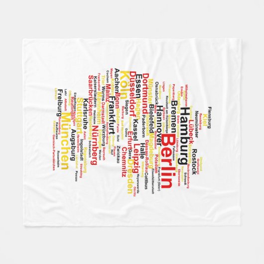 Deutschland Karte Silhouette Städte Flaggen Berlin Fleecedecke (Vorderseite (Horizontal))