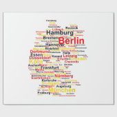 Deutschland Karte Silhouette Städte Flaggen Berlin Geschenkpapier (Flach)