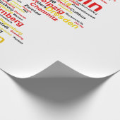 Deutschland Karte Silhouette Städte Flaggen Berlin Geschenkpapier (Ecke)