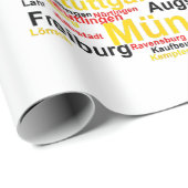 Deutschland Karte Silhouette Städte Flaggen Berlin Geschenkpapier (Rolleneckpunkt)