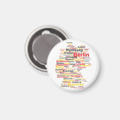 Deutschland Karte Silhouette Städte Flaggen Berlin Magnet (Vorderseite/Rückseite)
