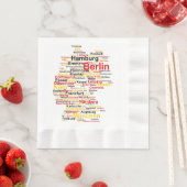 Deutschland Karte Silhouette Städte Flaggen Berlin Serviette (Beispiel)