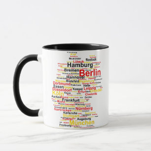 Deutschland Karte Silhouette Städte Flaggen Berlin Tasse