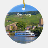 Deutschland: Kreuzfahrtschiff, Rudesheim Keramik Ornament (Vorne)
