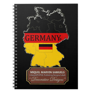 Deutschland Land Kontur Flag Color Modern Notebook Notizblock