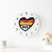 Deutschland Ländercode EU Flaggenmitte Große Wanduhr (Zuhause)