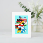 Deutschland - Landesflaggen - Karte (Stehend Vorderseite)