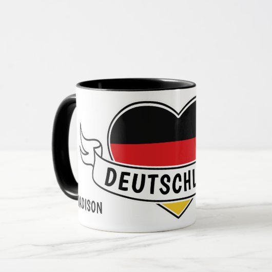 Deutschland Liebe individuelle Name Tasse (Vorderseite Links)