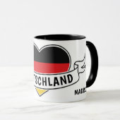 Deutschland Liebe individuelle Name Tasse (VorderseiteRechts)