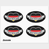 Deutschland Liebe von benutzerdefinierten Textaufk Ovaler Aufkleber (Blatt)