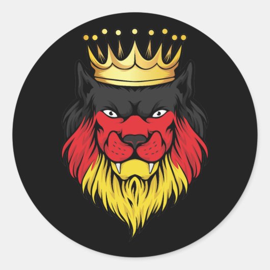 Deutschland Lion King Flag Runder Aufkleber (Vorderseite)