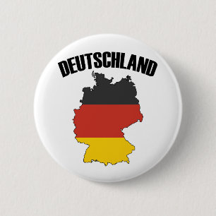 Deutschland Map - German Flag - Germany Travel Button