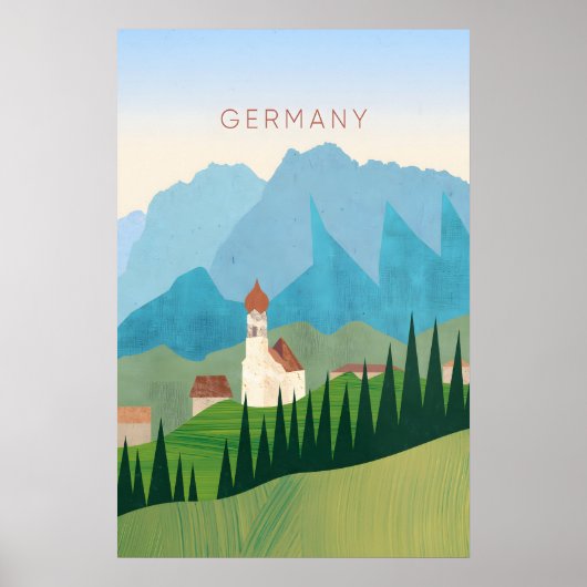Deutschland Minimal Reiseplakat Poster (Vorne)