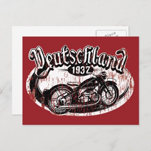 Deutschland Motowear Postkarte (Vorne/Hinten)