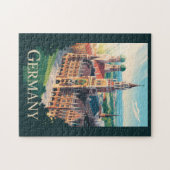 Deutschland München Illustration Travel Art Vintag Puzzle (Horizontal)