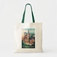 Deutschland München Illustration Travel Art Vintag