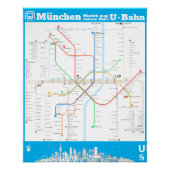 " Deutschland: München U-Bahn SUBWAYmap ... Poster (Vorderseite)
