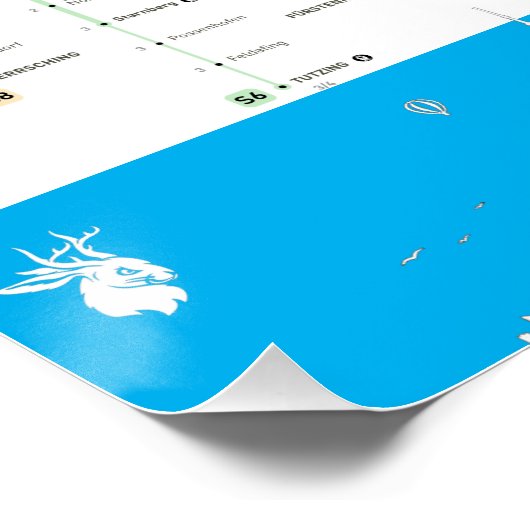 " Deutschland: München U-Bahn SUBWAYmap ... Poster (Ecke)