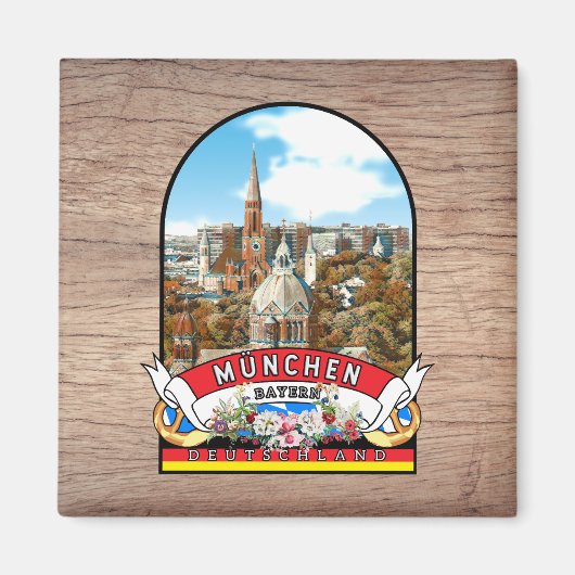 Deutschland München Vintage souvenir Magnet (Vorne)