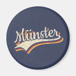 Deutschland Münster Vintag Retro Typografie Magnet