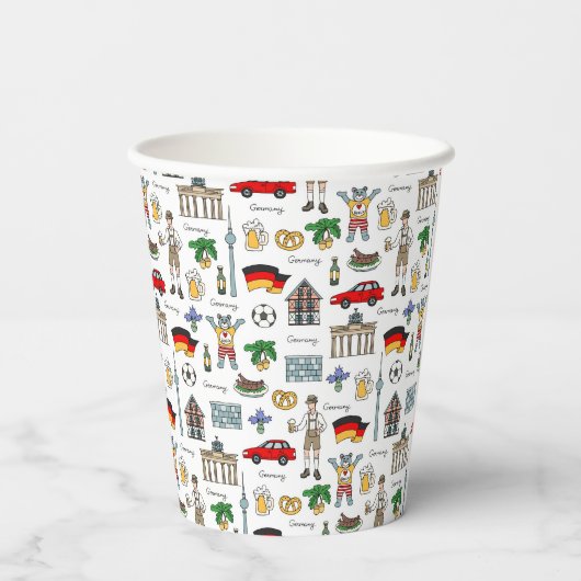 Deutschland | Muster der Symbole Pappbecher (Rückseite)