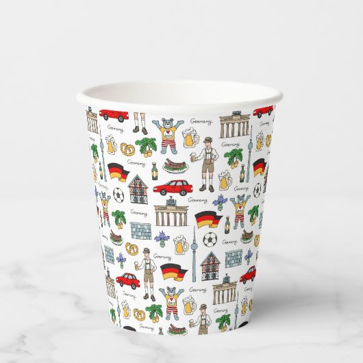 Deutschland | Muster der Symbole Pappbecher (Vorderseite)