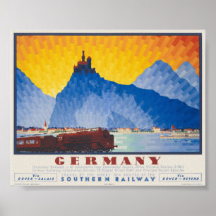 Deutschland nach Südbahn Vintage Poster 1935
