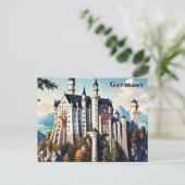 Deutschland Neuschwanstein Burg Postkarte Vintag (Stehend Vorderseite)