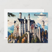Deutschland Neuschwanstein Burg Postkarte Vintag (Vorne/Hinten)