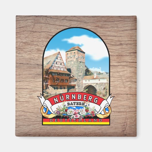 Deutschland Nürnberg Vintages Souvenir Magnet (Vorne)