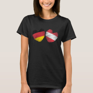 Deutschland Österreich Herz Österreichische Fahne T-Shirt