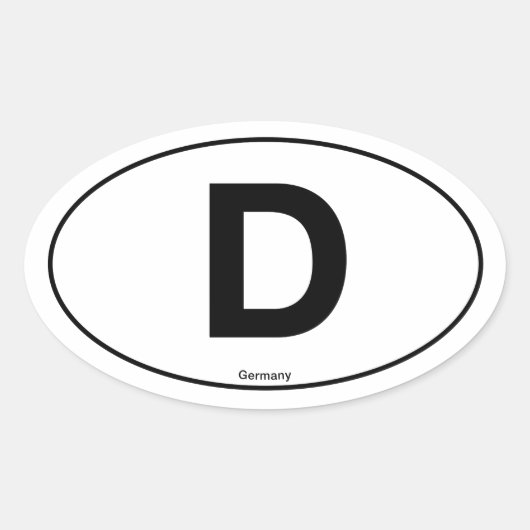 Deutschland Oval Ovaler Aufkleber (Vorderseite)