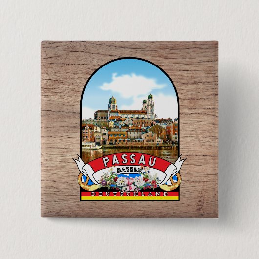 Deutschland Passau Vintage souvenir Button (Vorderseite)