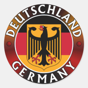 Deutschland Plaque, Deutsche Flagge und Adler Runder Aufkleber