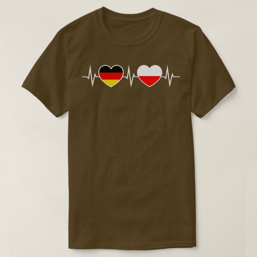 Deutschland - Polen Herzrhythmus T-Shirt (Design vorne)