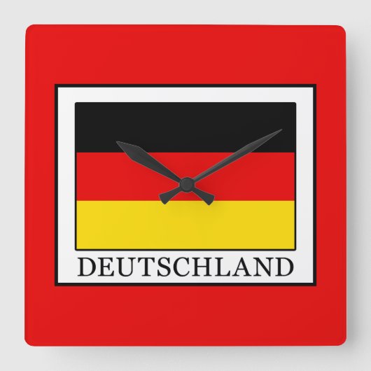 Deutschland Quadratische Wanduhr (Vorderseite)
