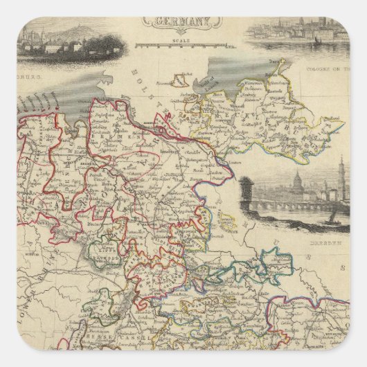 Deutschland Quadratischer Aufkleber (Vorderseite)