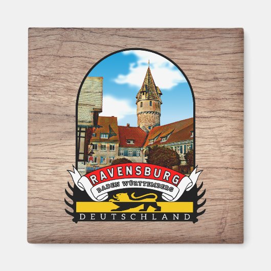 Deutschland Ravensburg Vintage souvenir Magnet (Vorne)