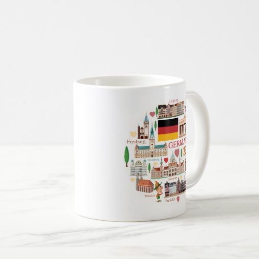 Deutschland-Reise-Ikonen Kaffeetasse (VorderseiteRechts)