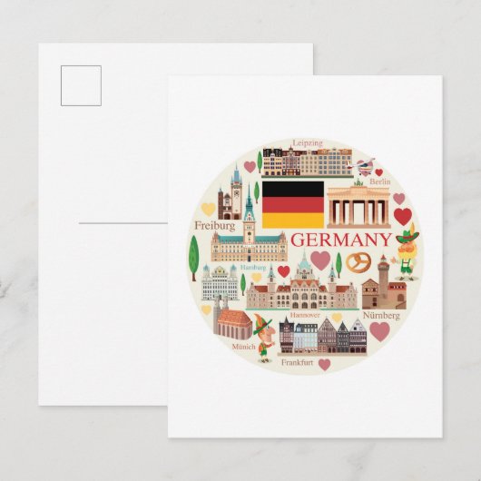 Deutschland-Reise-Ikonen Postkarte (Vorne/Hinten)