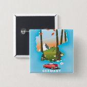 Deutschland Reiseplakat. Button (Vorne & Hinten)