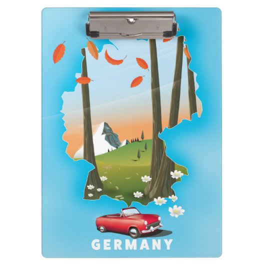 Deutschland Reiseplakat. Klemmbrett (Vorderseite)
