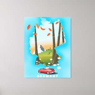 Deutschland Reiseplakat. Leinwanddruck