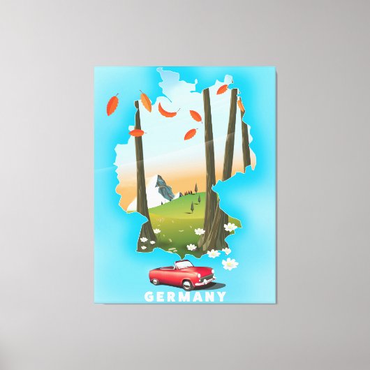 Deutschland Reiseplakat. Leinwanddruck (Vorderseite)