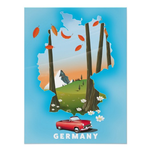 Deutschland Reiseplakat. Poster (Vorderseite)