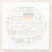 Deutschland Reisesymbole Glasuntersetzer (Rückseite)