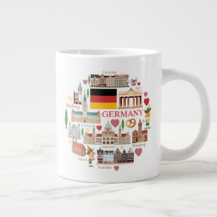 Deutschland Reisesymbole Jumbo-Tasse