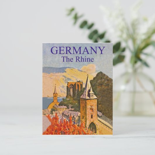 Deutschland, Rhein, mittelalterliche Festung, Vint Postkarte (Stehend Vorderseite)