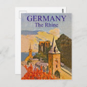 Deutschland, Rhein, mittelalterliche Festung, Vint Postkarte (Vorne/Hinten)